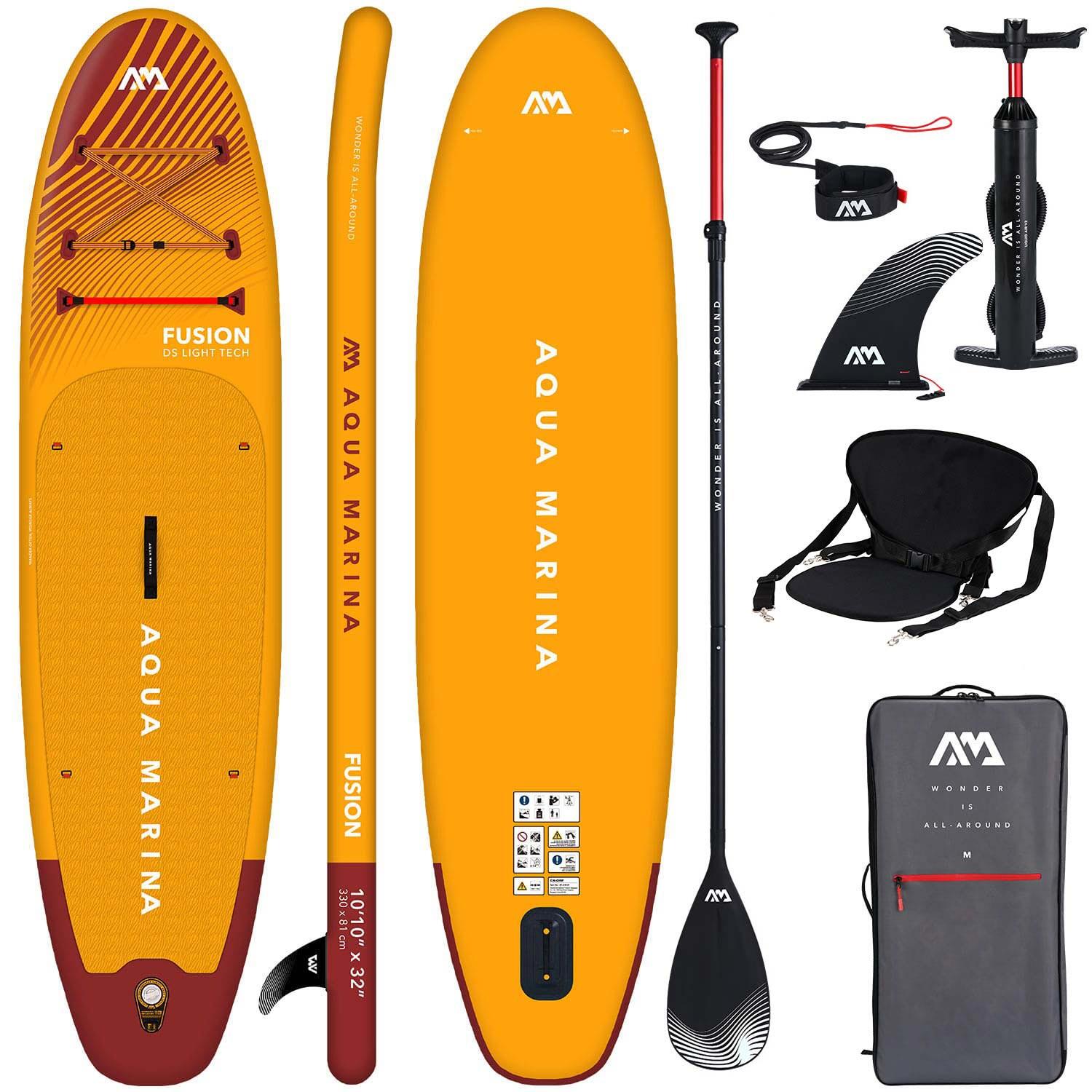 AQUA MARINA FUSION BT-23FUP SUP opblaasbaar board Kajak zitset Oranje 1/5