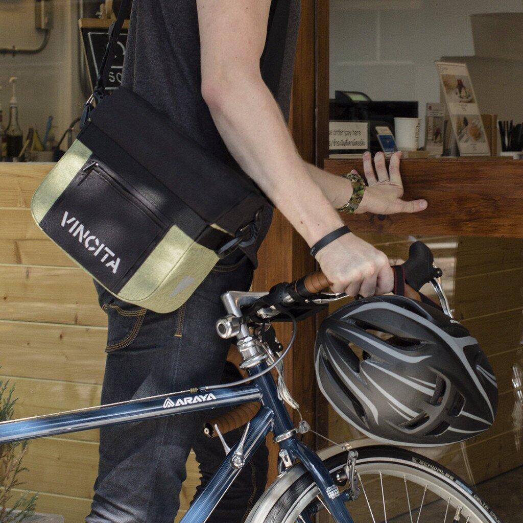Bolsa manillar con alforjas impermeables Vincita. 2/4