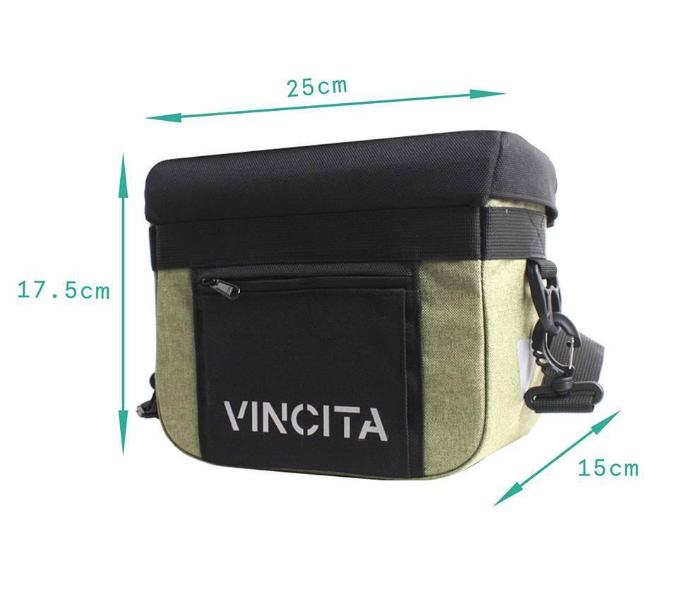 Bolsa manillar con alforjas impermeables Vincita. 3/4