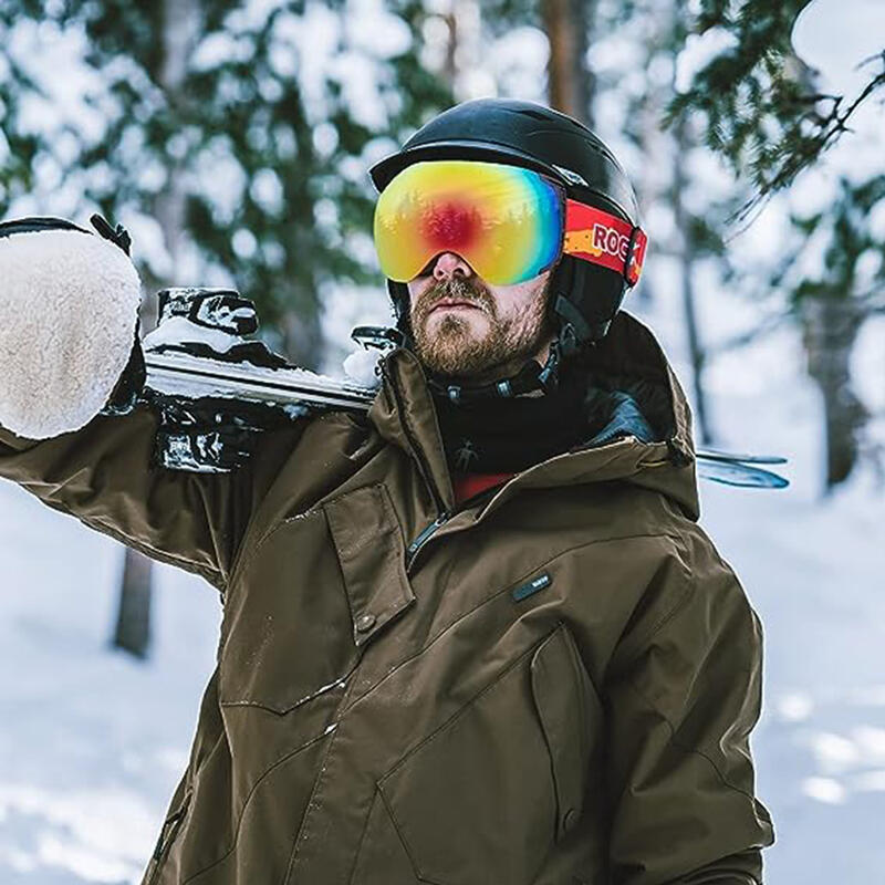 Lunettes de Ski Snowboard Adulte Lunettes de Neige Anti-buée