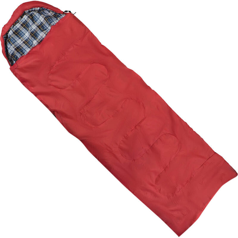 Sac de dormit plic cu gluga Nature 220x75 cm, rosu