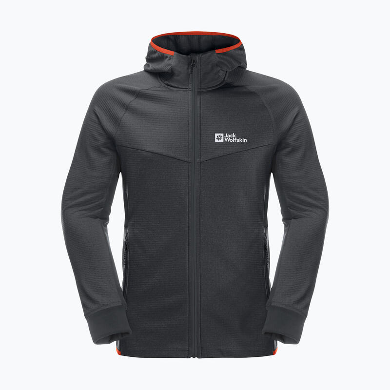 Jack Wolfskin Hydro Grid FZ herenfleece sweatshirt met capuchon