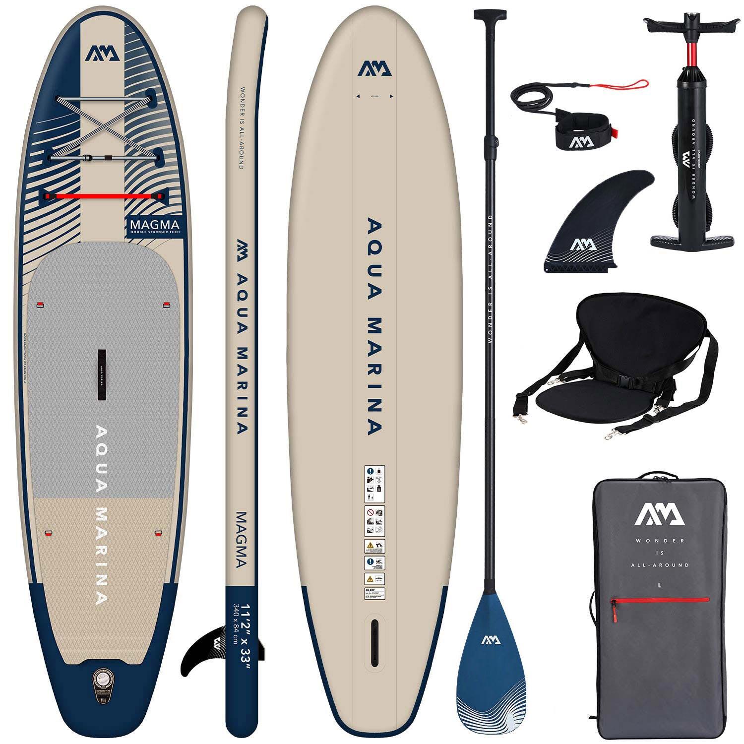 AQUA MARINA AQUA MARINA MAGMA SUP Board Stand Up Paddle aufblasbar KAJAK SITZ