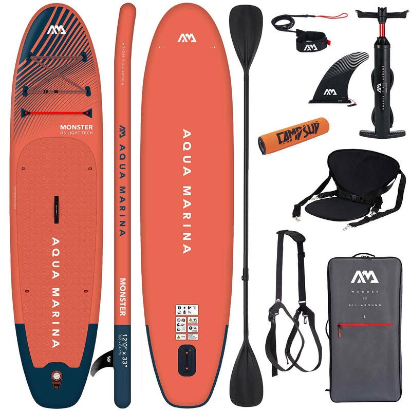 Aqua Marina MONSTER 12'0 SUP Board Combo Set mit Boje und Tragegurt