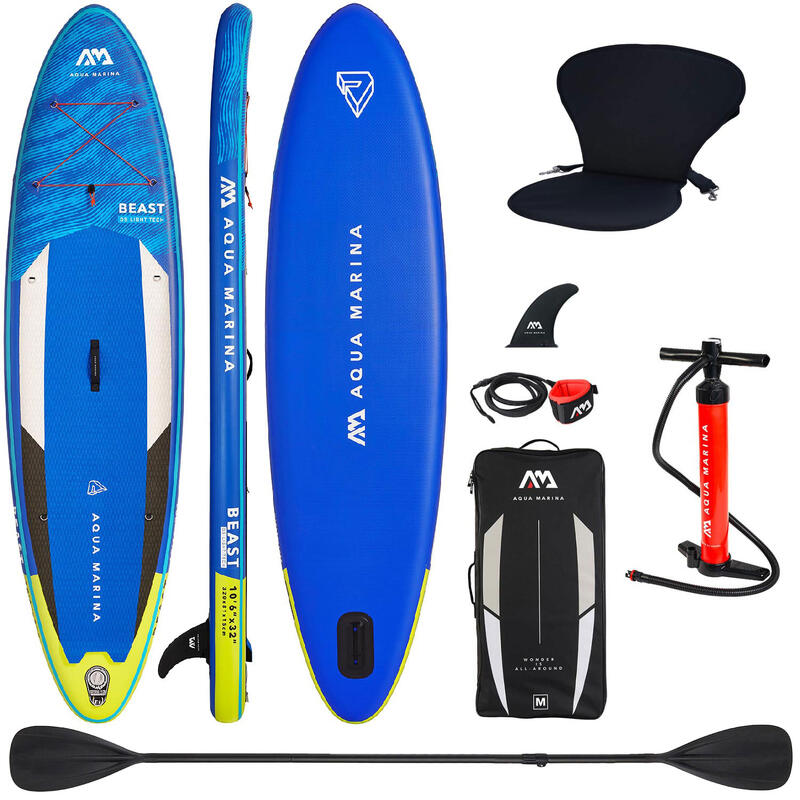 AQUA MARINA BEAST SUP Board Stand Up Paddle Opblaasbare Surfplank KAYAK SEAT