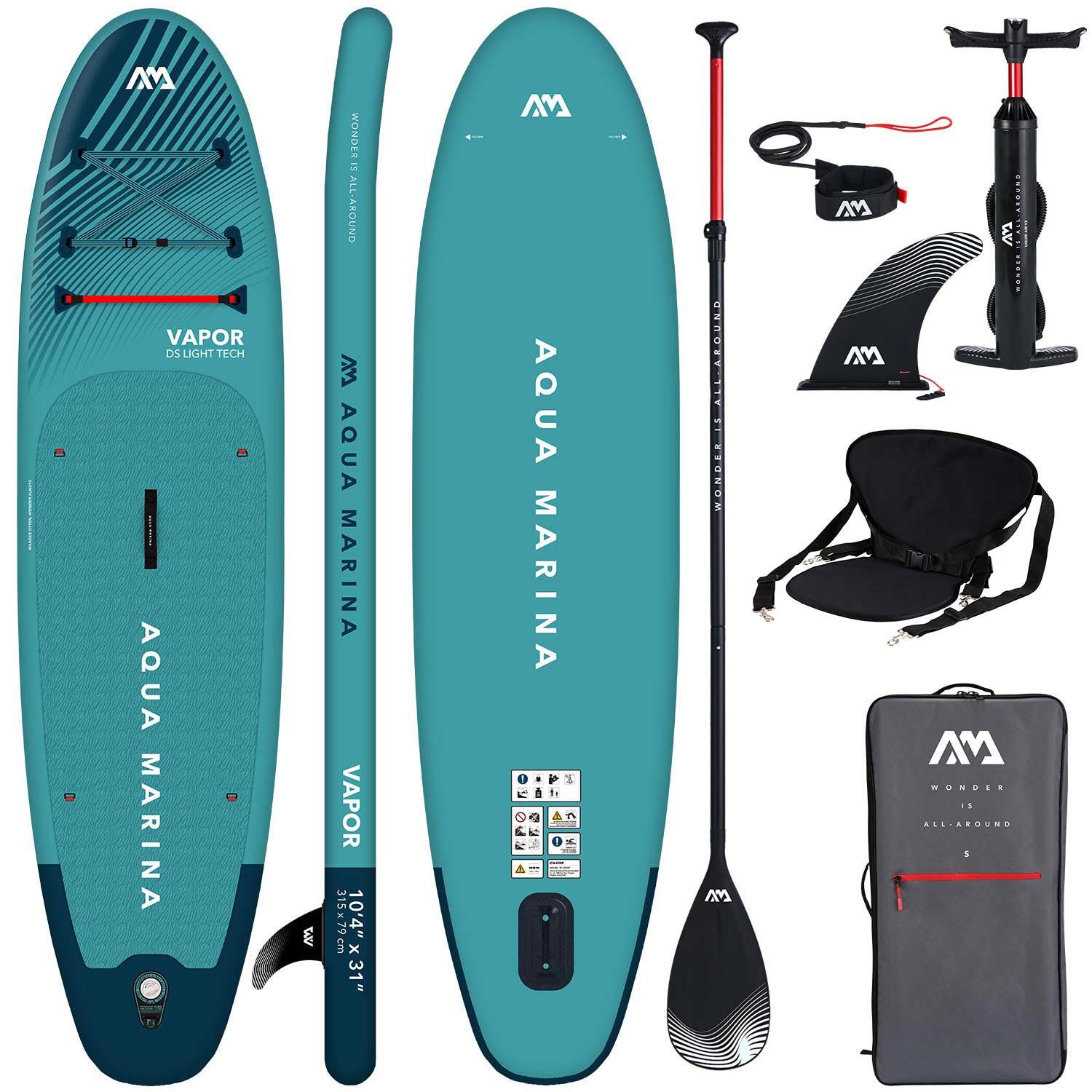 AQUA MARINA AQUA MARINA VAPOR BT-23VAP 315 cm SUP opblaasbaar board kajak zitje Blauw