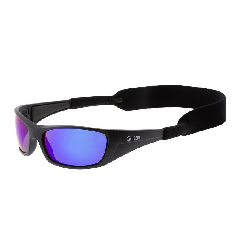 Lunette soleil flottantes sport nautiques OCEAN Bermuda noir et revo bleu