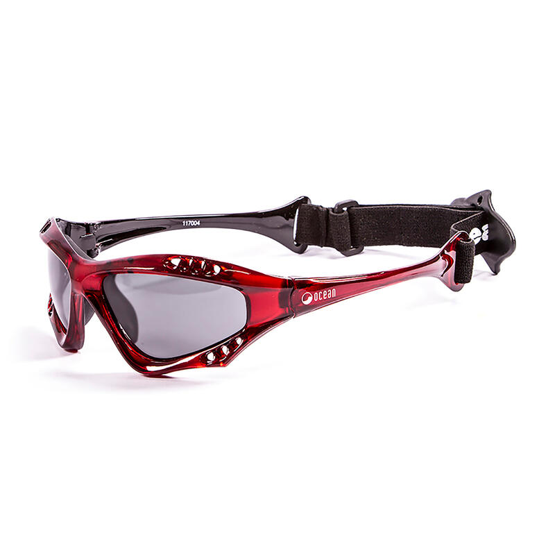 Lunette soleil flottantes sport nautiques OCEAN Australia rouge et fume