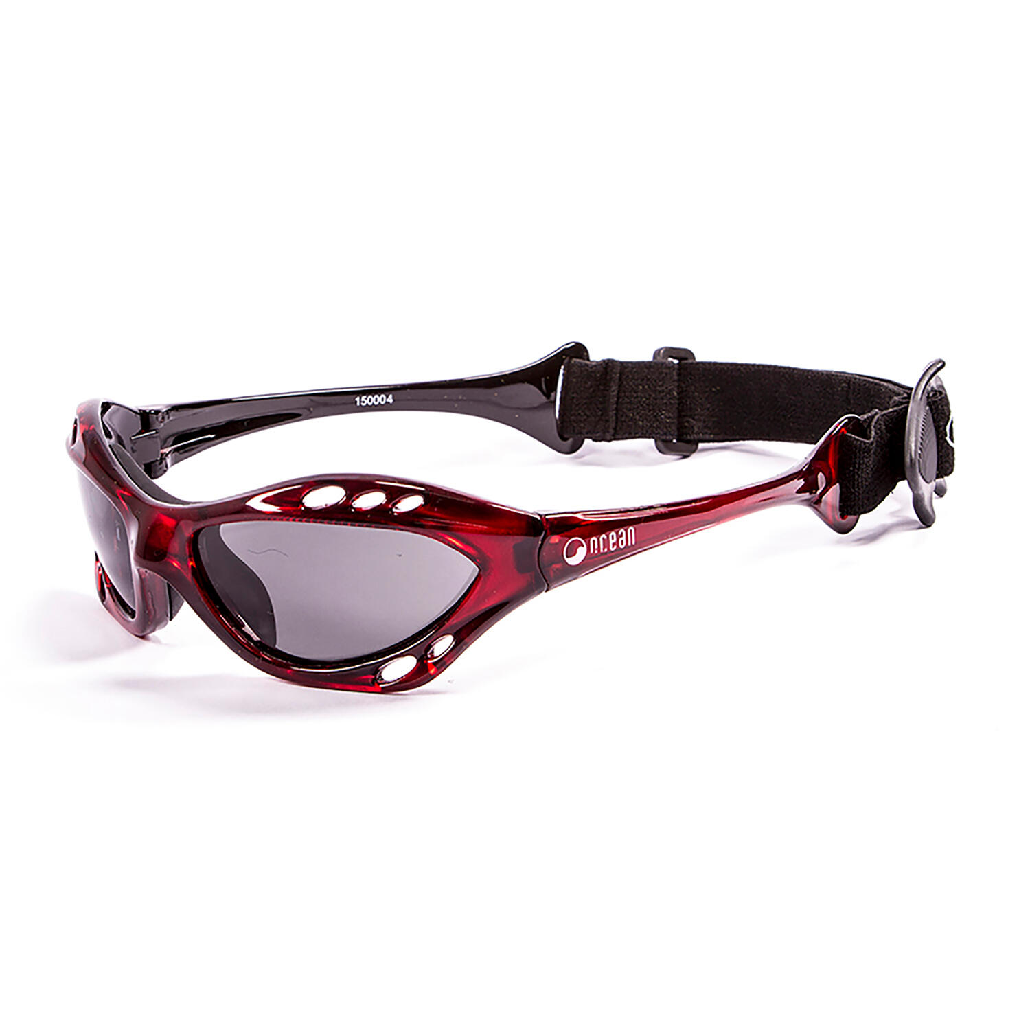 Lunette soleil flottantes sport nautiques OCEAN Cumbuco rouge et fume 2/3