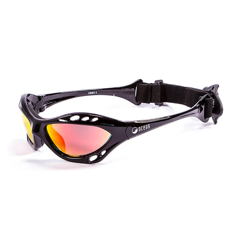 Lunette soleil flottantes sport nautiques OCEAN Cumbuco noir et revo rouge