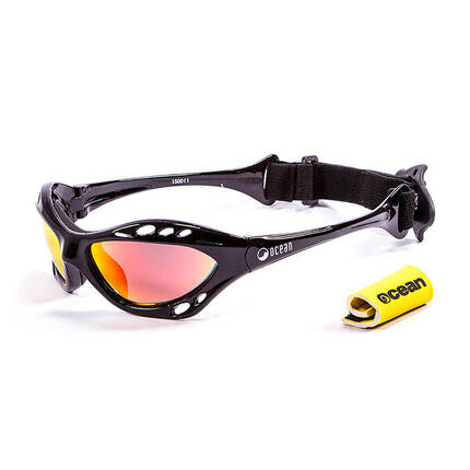 Lunette soleil flottantes sport nautiques OCEAN Cumbuco rouge et revo rouge
