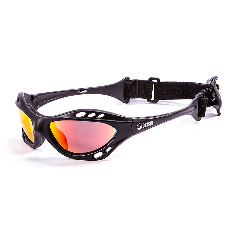 Lunette soleil flottantes sport nautiques OCEAN Cumbuco noir et revo rouge