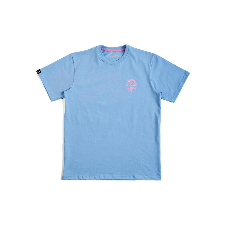 T-shirt koszulka bawełniana MANTO ELBOW błękitny