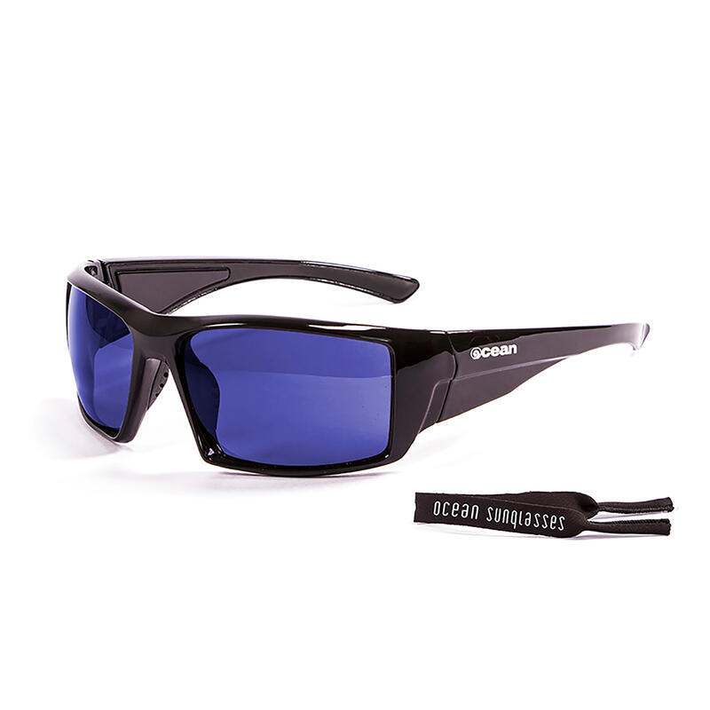 Lunette soleil flottantes sport nautiques OCEAN Aruba noir et revo bleu