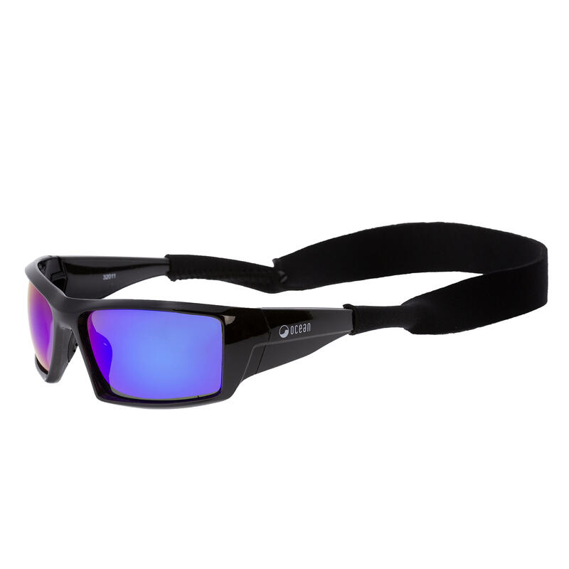 Lunette soleil flottantes sport nautiques OCEAN Aruba noir et revo bleu