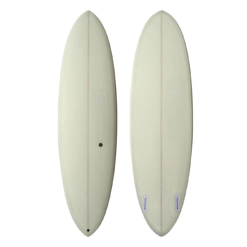 Planche de surf BEAVER Mid Length Twin Pin Pastel Beige 6'6"