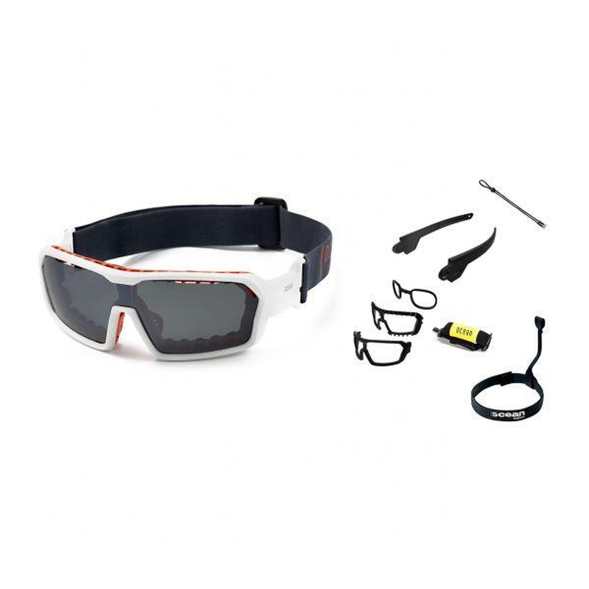 Lunettes soleil flottantes sport nautiques OCEAN Chameleon blanc et fume