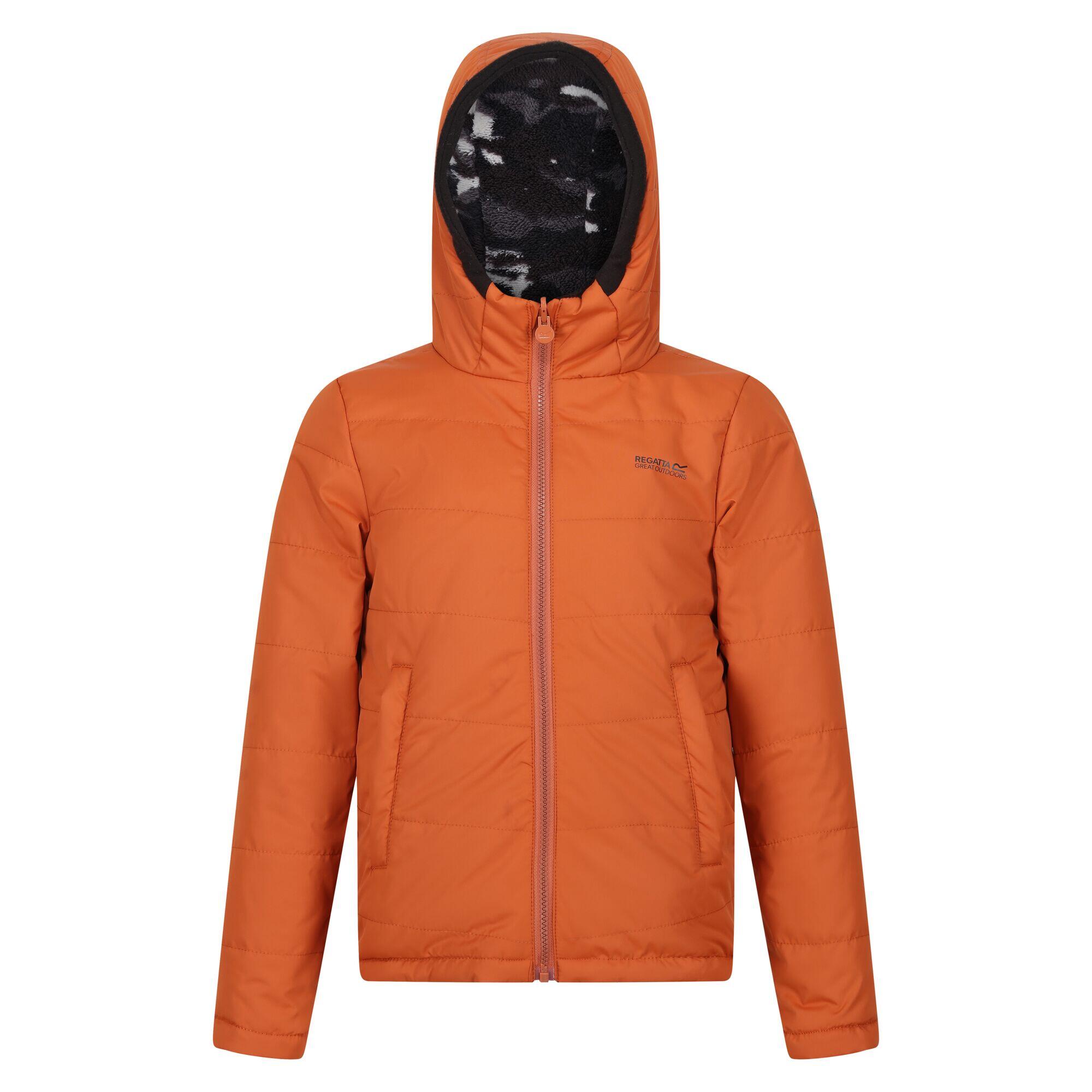 REGATTA Childrens/Kids Kyrell Camo Reversible Jacket (Burnt Copper/Black)