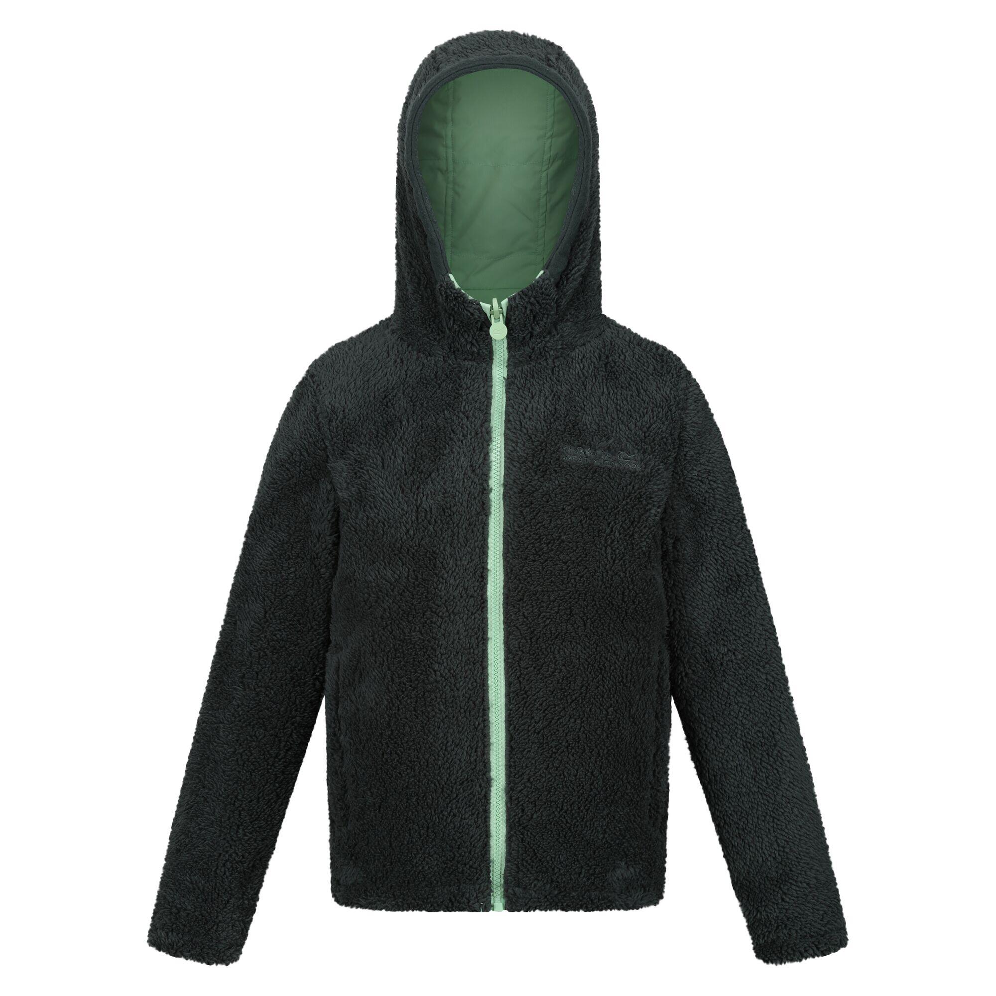 Childrens/Kids Kyrell Plain Reversible Jacket (Quiet Green/Darkest Spruce) 3/5