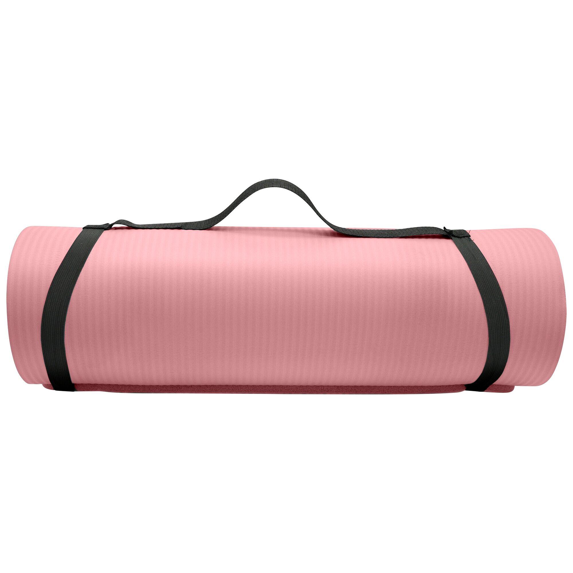 Adults' Home Fitness Yoga Mat - Pale Pink 2/4