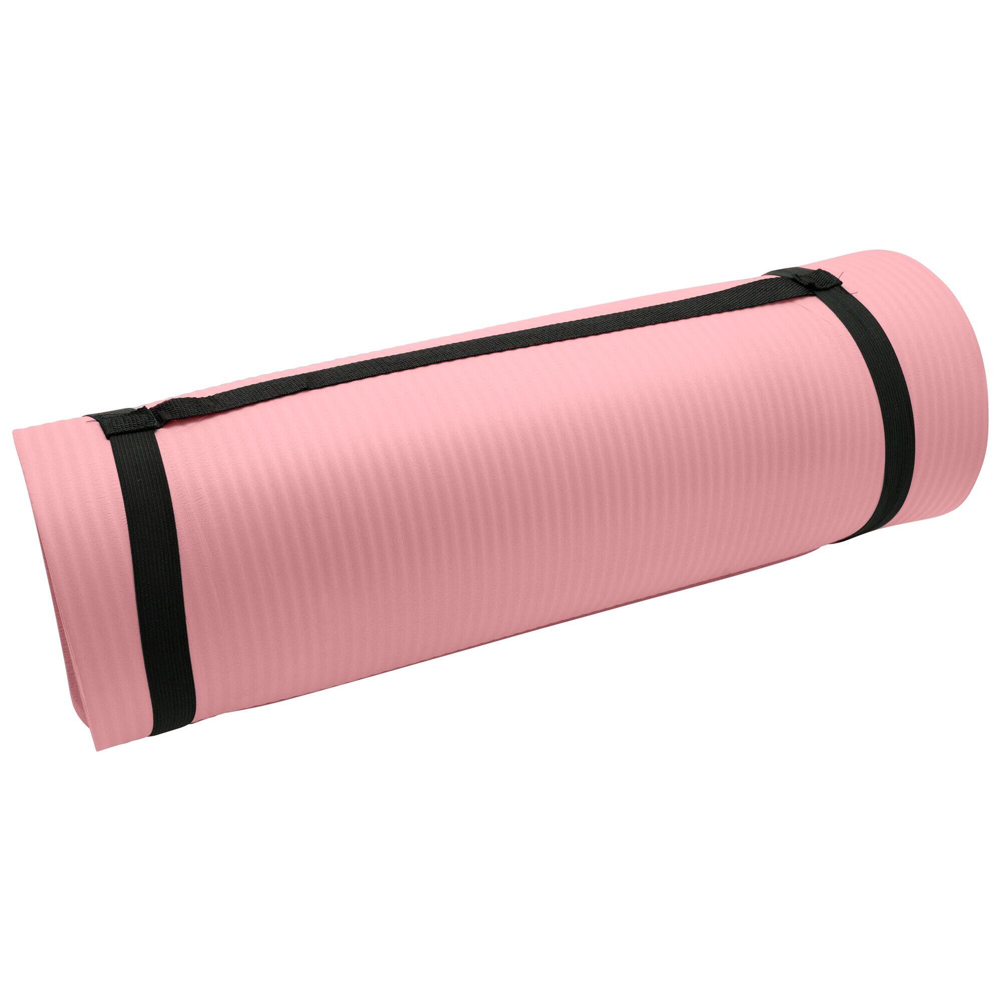 Adults' Home Fitness Yoga Mat - Pale Pink 3/4