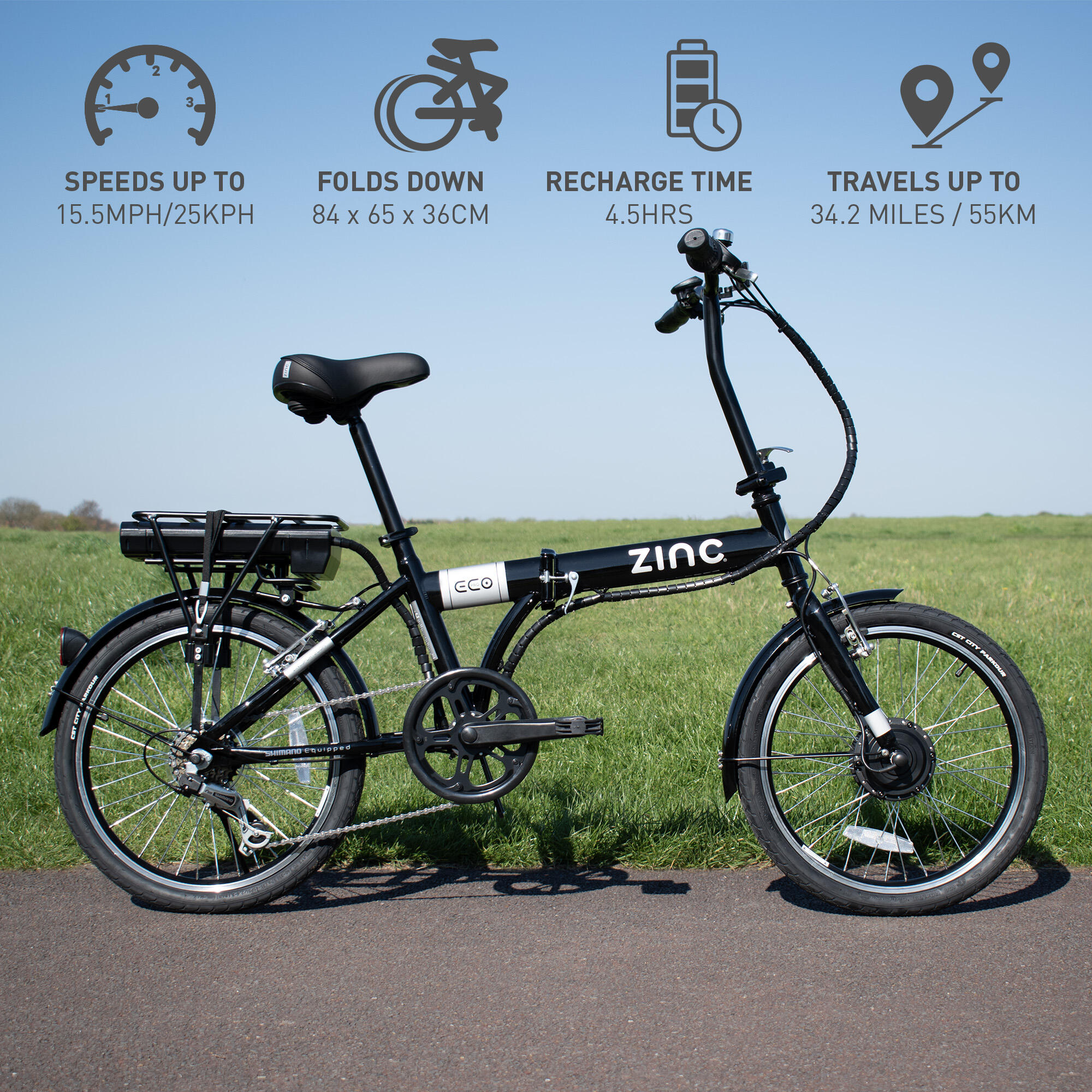 Zinc Folding Electric Eco Pro Bike 2/7