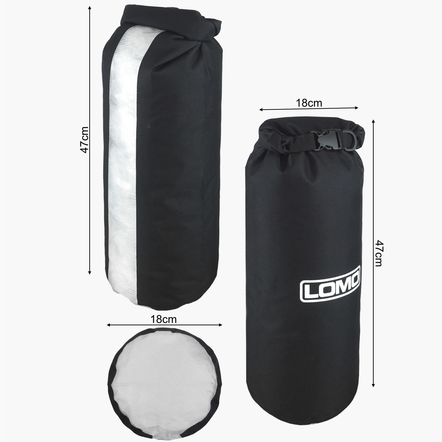Lomo 12L Dry Bag Black with Window LOMO Decathlon