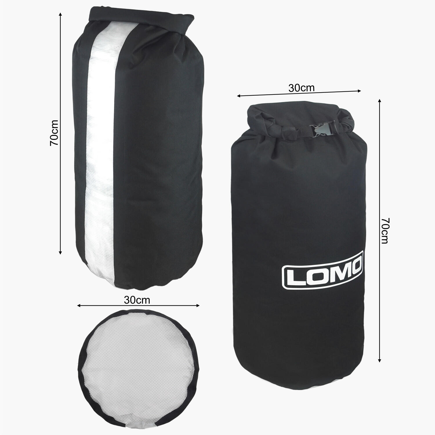 Lomo 60L Dry Bag - Black with Window 3/7