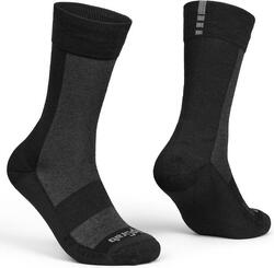 Chaussettes de vélo Hiver Haute Coupe - Alpine Mérinos Noir