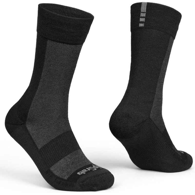 Fahrradsocken Winter Alpine Merino High Cut schwarz