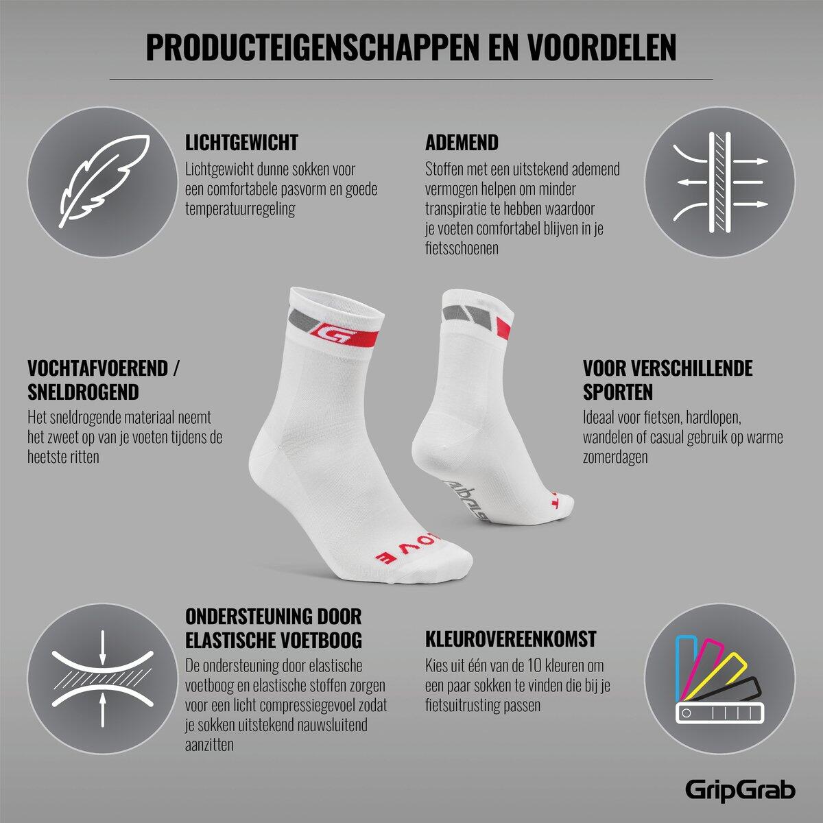 GRIPGRAB x3 Paires de Chaussettes été REGULAR CUT Blanc 5/7