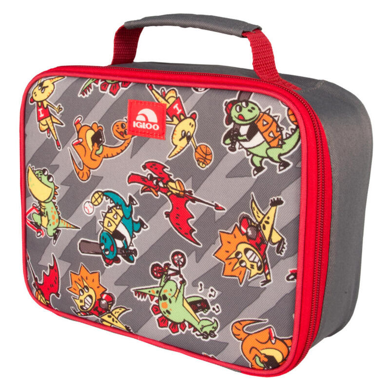 Nevera de tela infantil Camping y Senderismo IGLOO LUNCH BOX DINOS gris