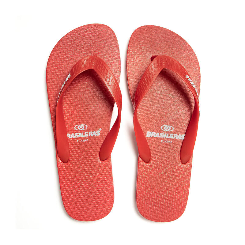 Herren BRASILERAS Toe Flip Flops Rot mit rutschfesten Sohlen