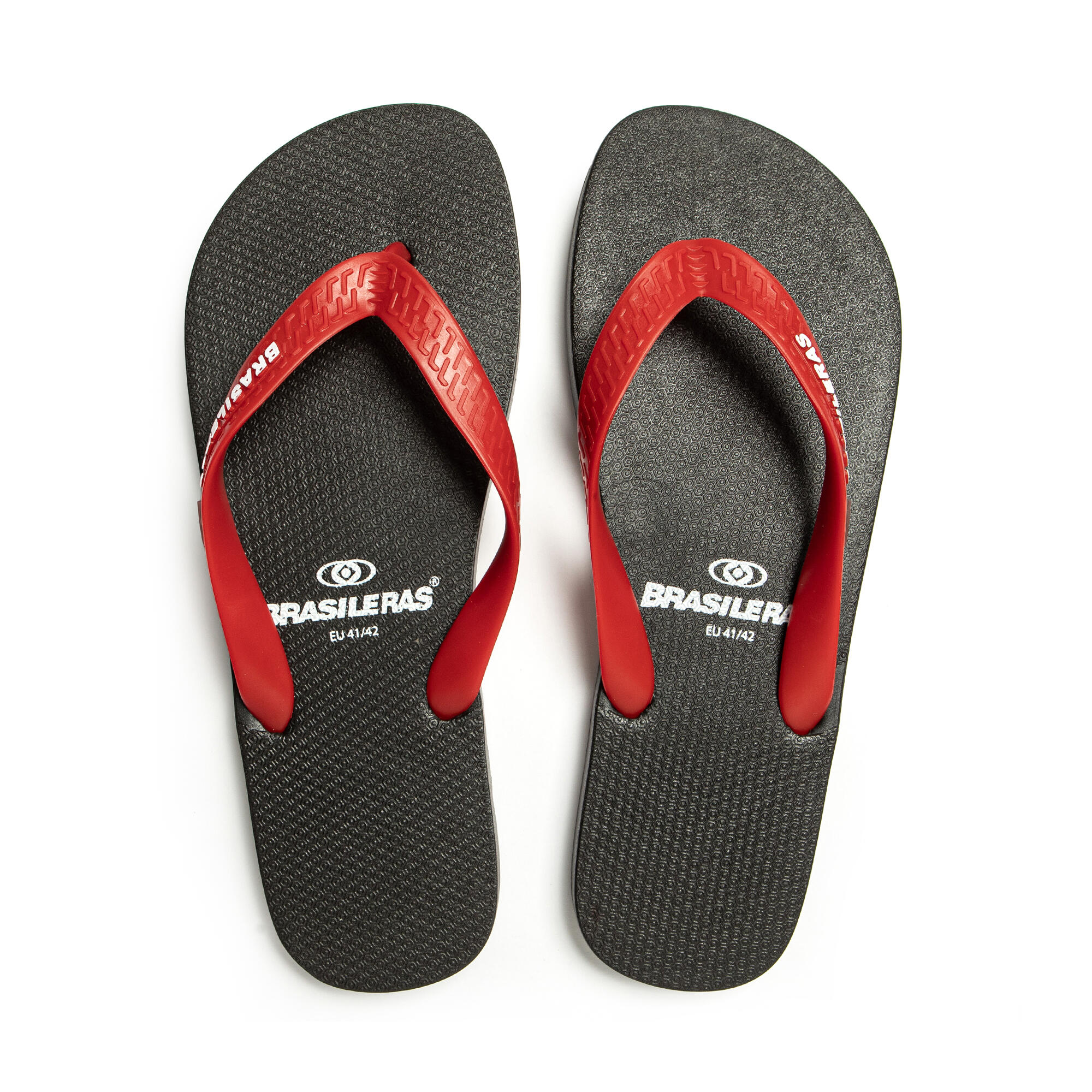 Tongs pour homme, rouges avec semelle antidérapante 6/7