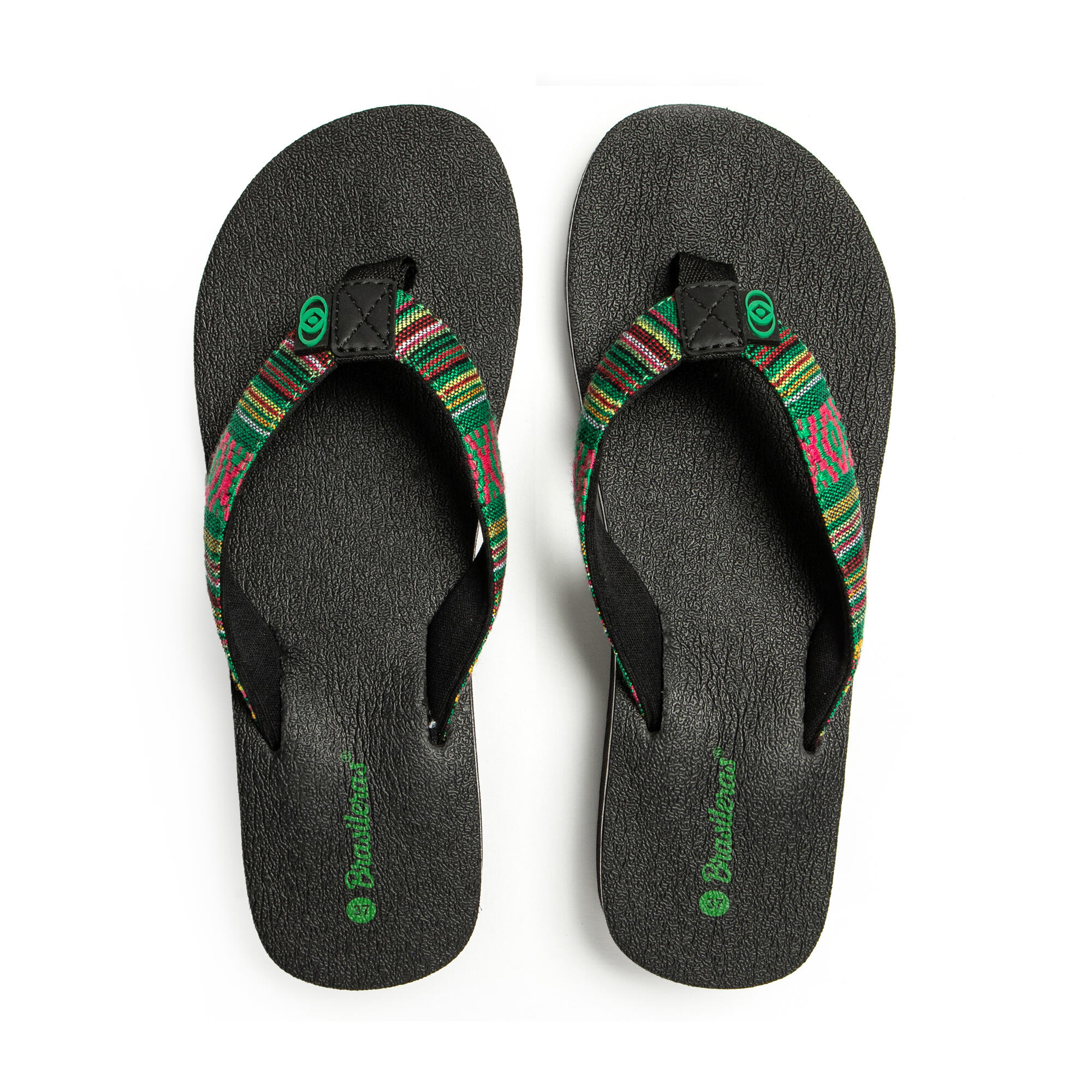 Vrouwen Brasilerase teenslippers groen met antislipzool 6/7