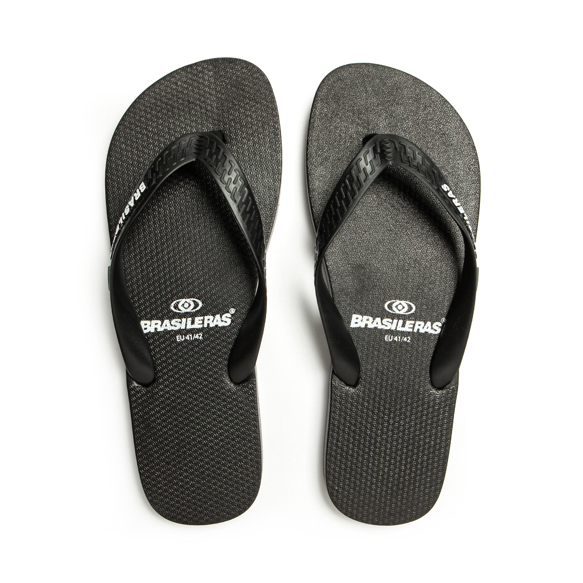 Tongs noires avec semelle antidérapante pour homme 6/7