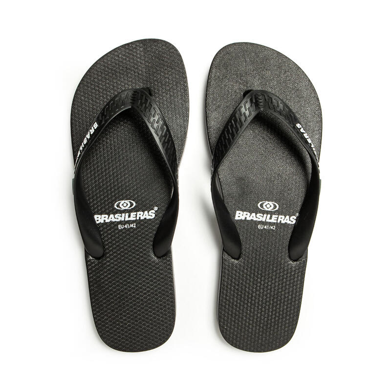 Schwarze BRASILERAS Herren-Flip-Flops mit rutschfesten Sohlen