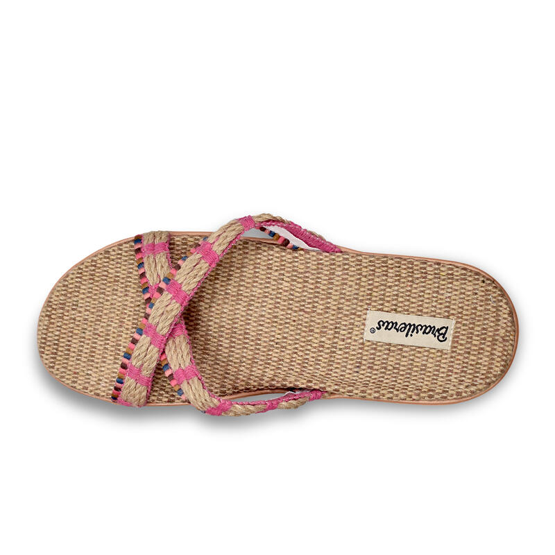 Chinelas de Praia Mulher Brasileras de Cor Rosa solo de Eva non -Slip