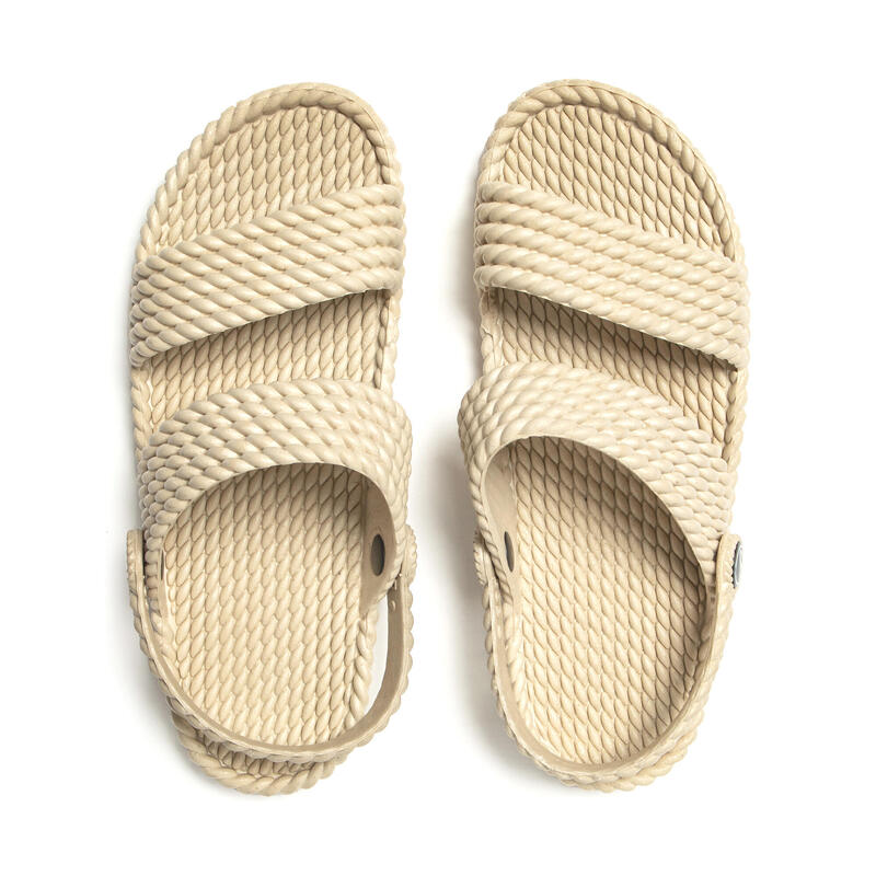Sandales beige pour femmes avec semelle extérieure en caoutchouc antidérapante