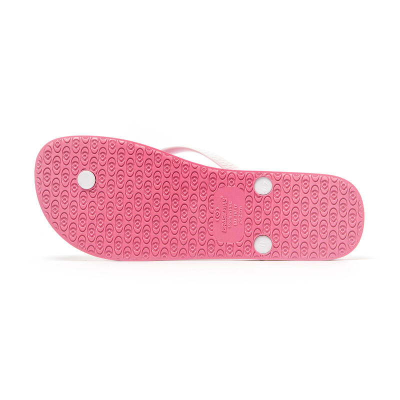 BRASILERAS Toe Flip Flops für Frauen in Rosa und Weiß mit rutschfester Sohle