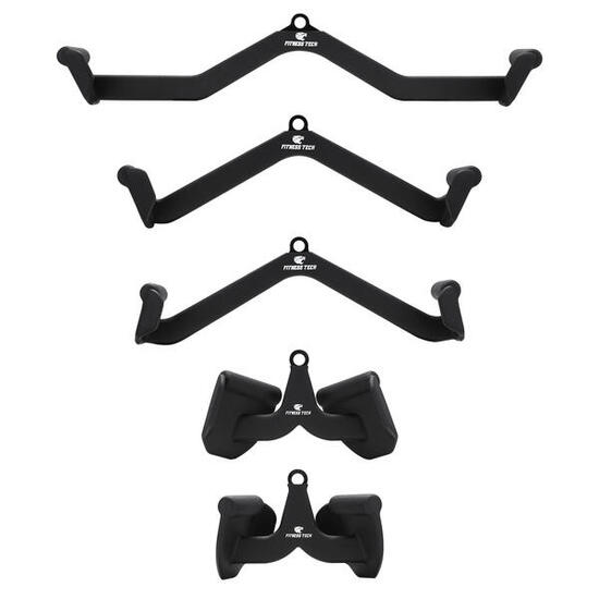 Set Poignées Poulie Fitness Tech – 5 Pièces
