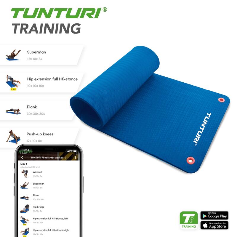 Matelas tapis fitness Pro 140cm bleu