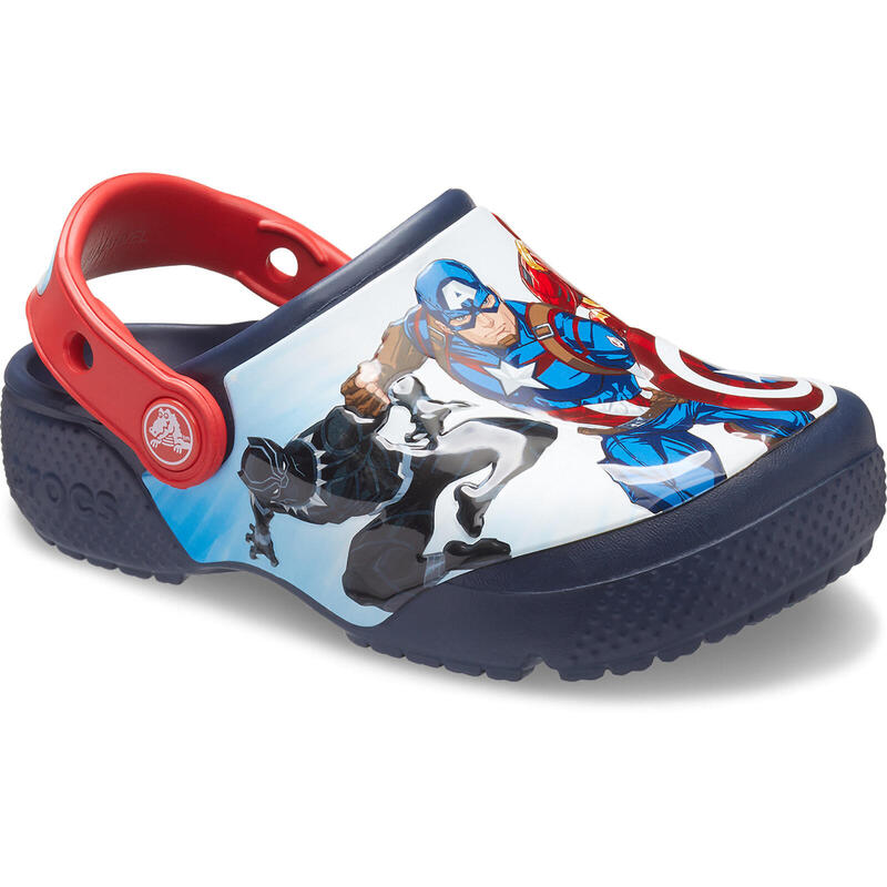 Slapi copii Crocs Fun Lab Avengers Patch Clog T, Albastru