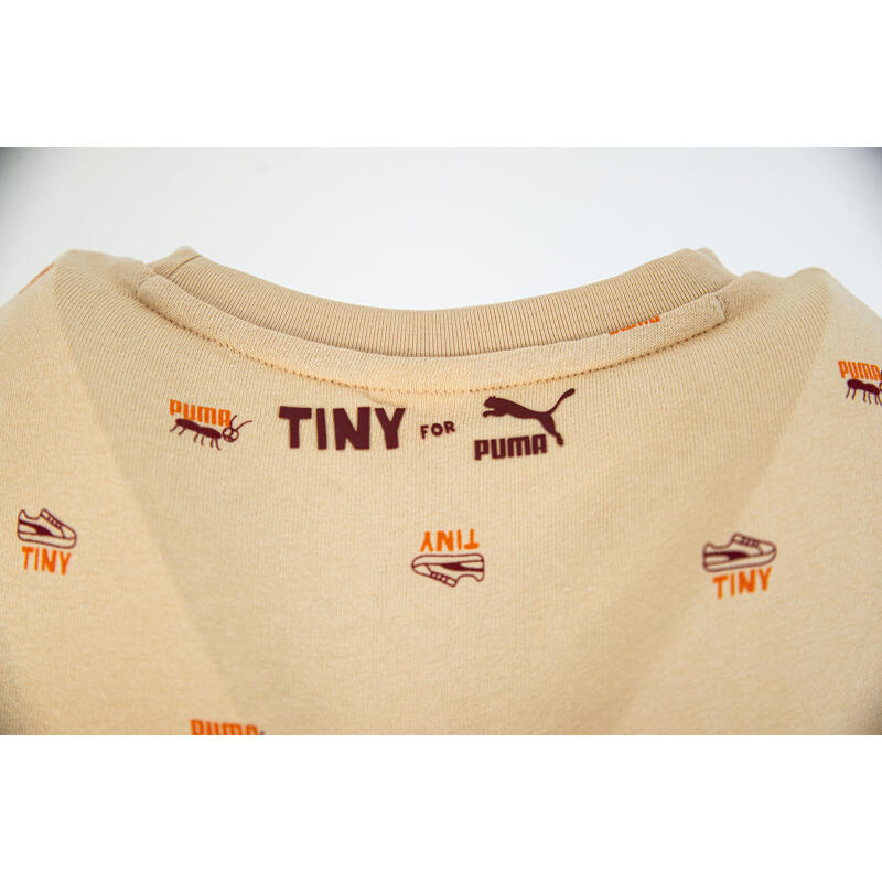 Tricou copii Puma Tiny X Aop Crew Neck, Bej