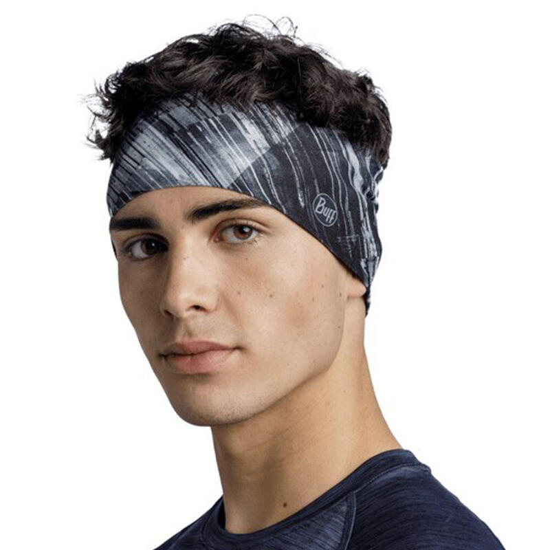 CoolNet UV Wide 跑步運動頭巾 - 灰色/黑色