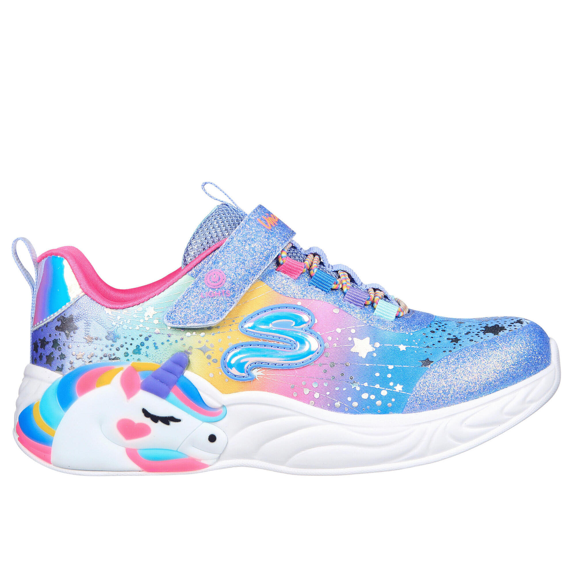 Skechers - Basket Fille Skechers S-lights: Unicorn Dreams - Chaussures De Sport - Bleu|rose - 33,5 - Decathlon