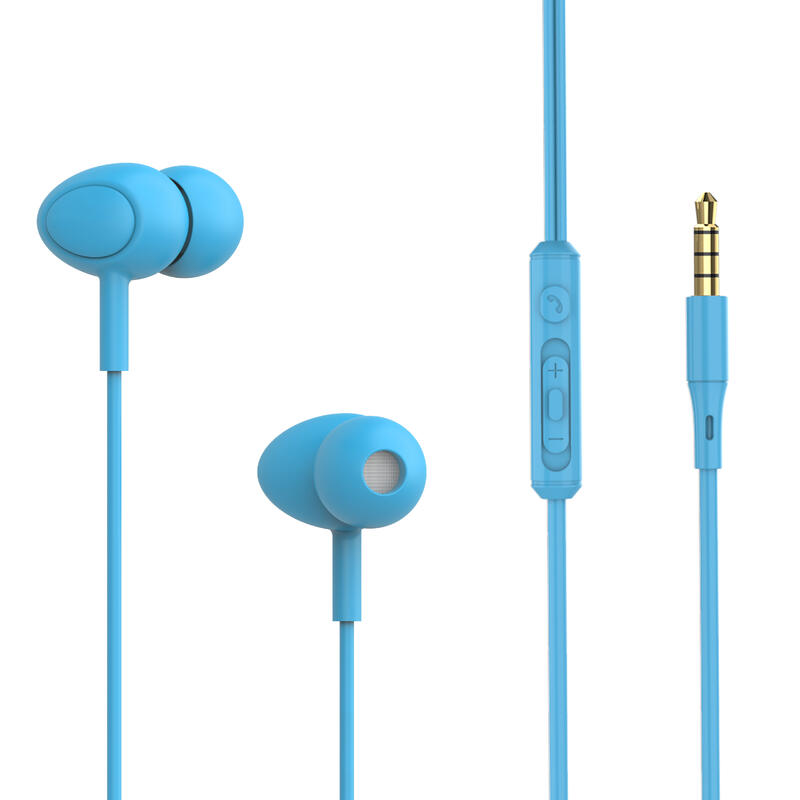 Casti in-ear cu fir Basic Gamma, microfon, albastru