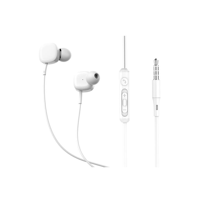 Casti in-ear cu fir Basic Sigma, microfon, alb