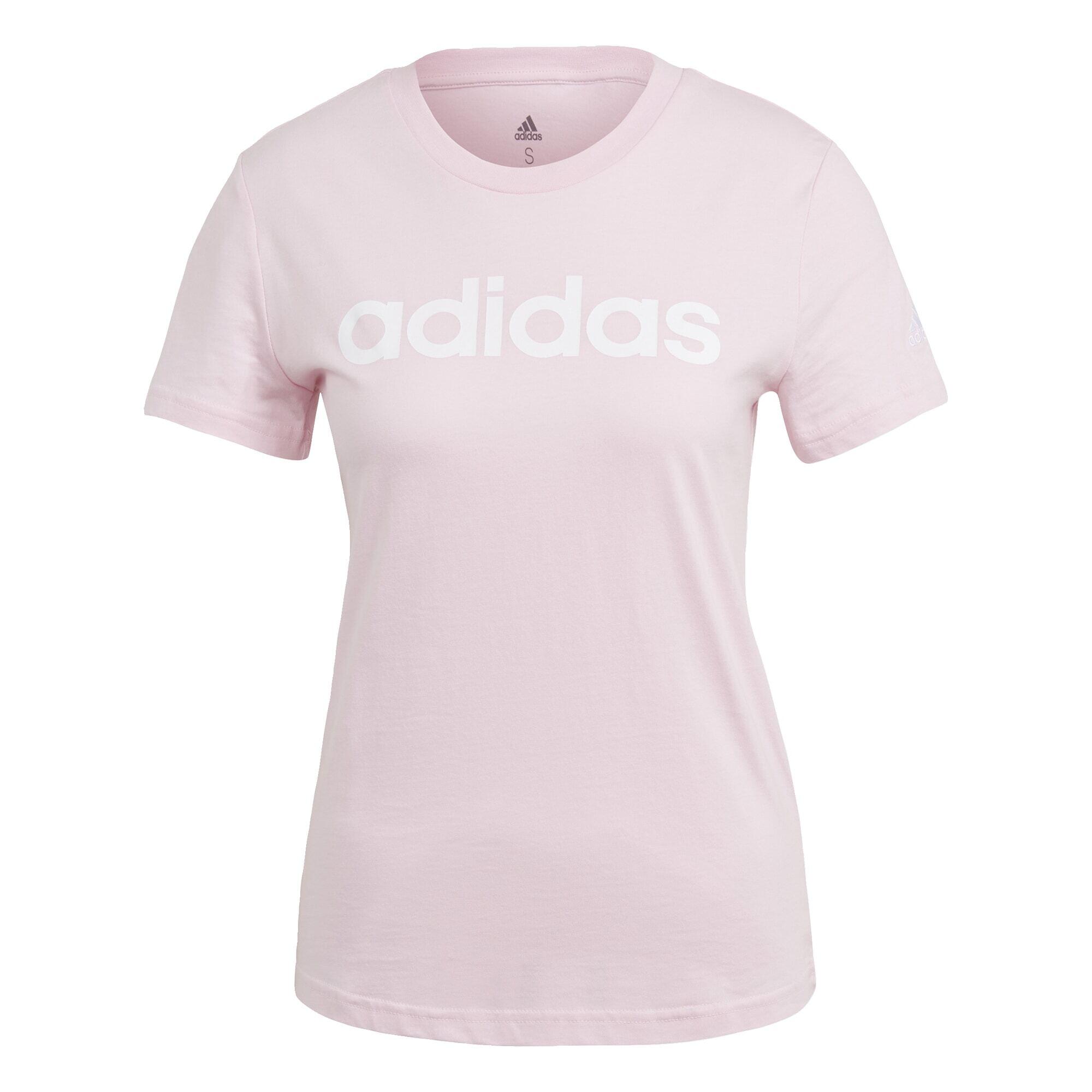Adidas - T-shirt Loungewear Essentials Slim Logo - T-shirt Manches Courtes - Blanc|rose|violet - S - Decathlon