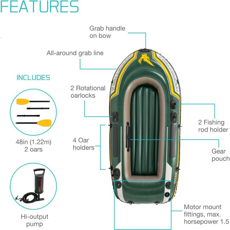 Bateau pneumatique avec accessoires - 2 personnes - Seahawk 2 - 236 x114 CM